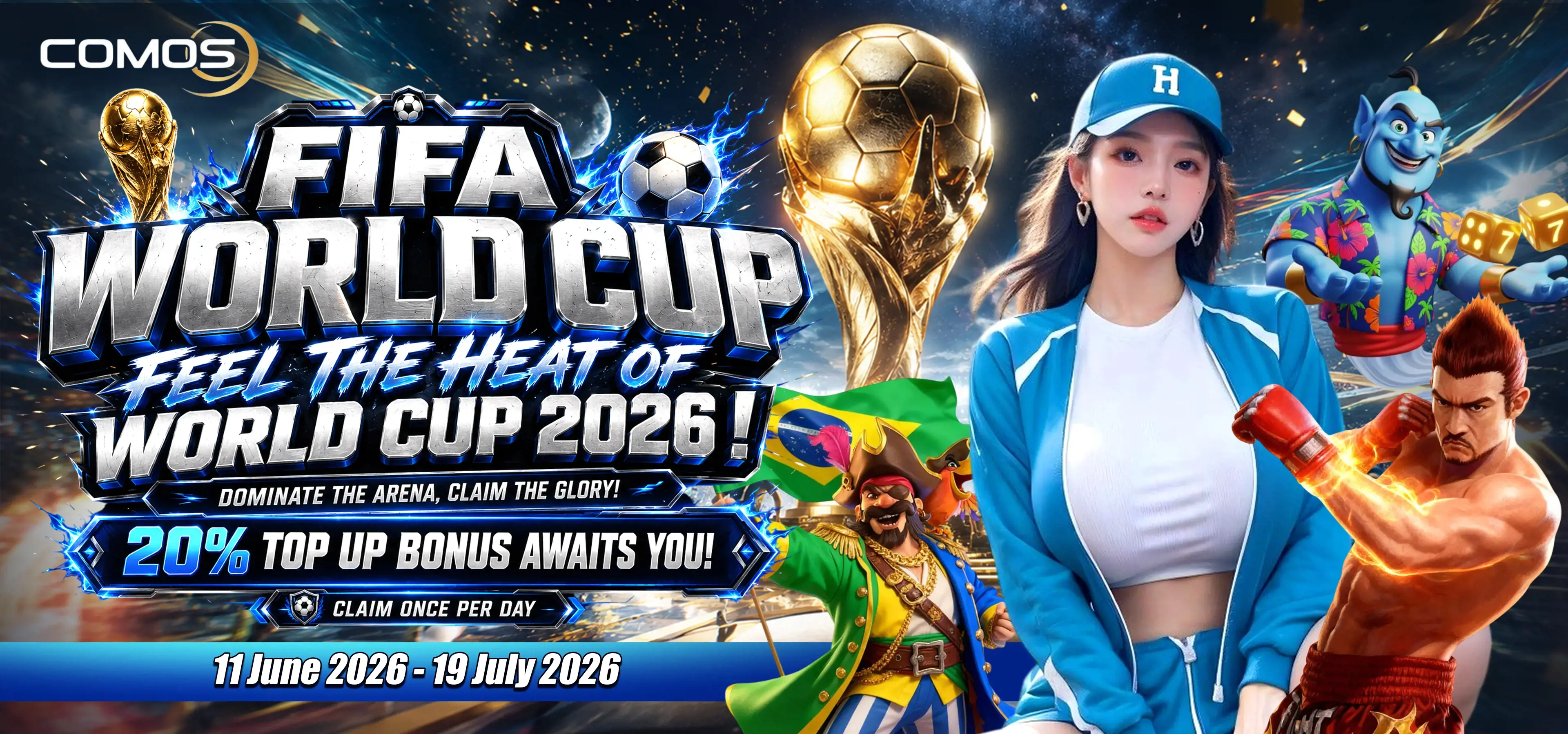 FIFA WORLD CUP Feel The Heat Of World Cup 2026 !  Dominate The Arena, Claim The Glory! Enjoy Our 20% Daily Top Up Bonus
