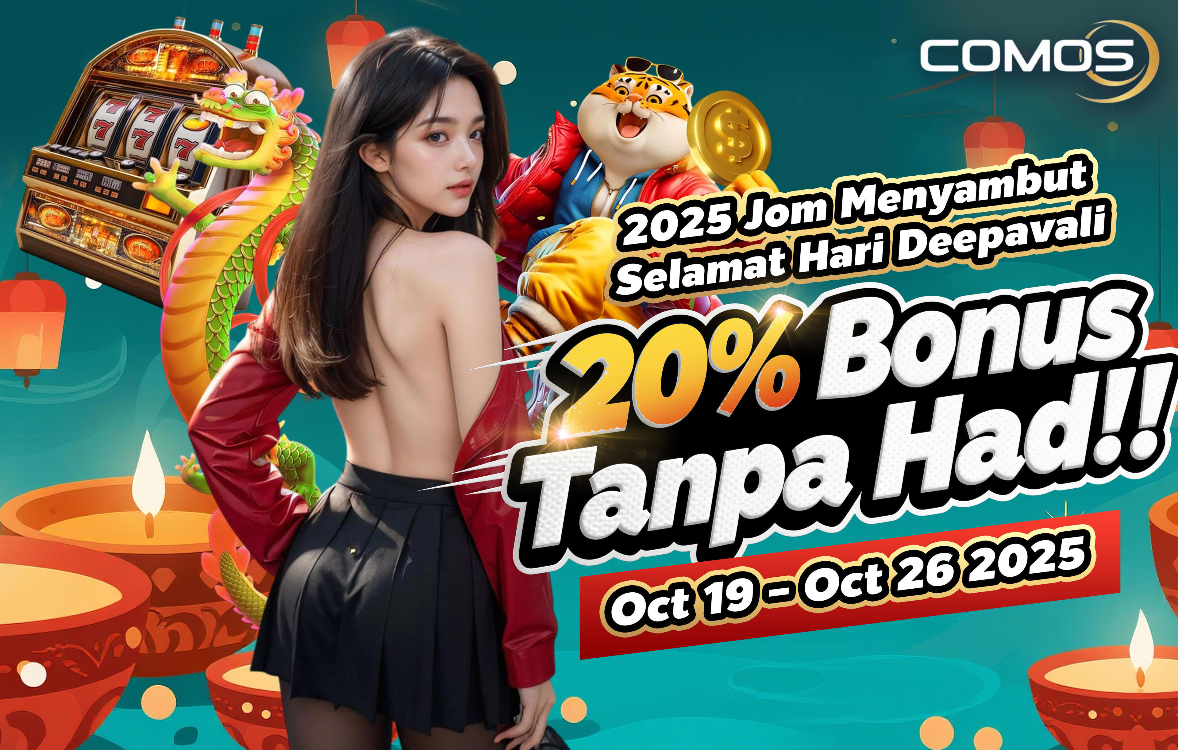 2025 Jom Menyambut Selamat Hari Deepavali , 20% Bonus Tanpa Had !!! (Promosi Ini Hanya Pada 19th Oct - 26th Oct 2025)