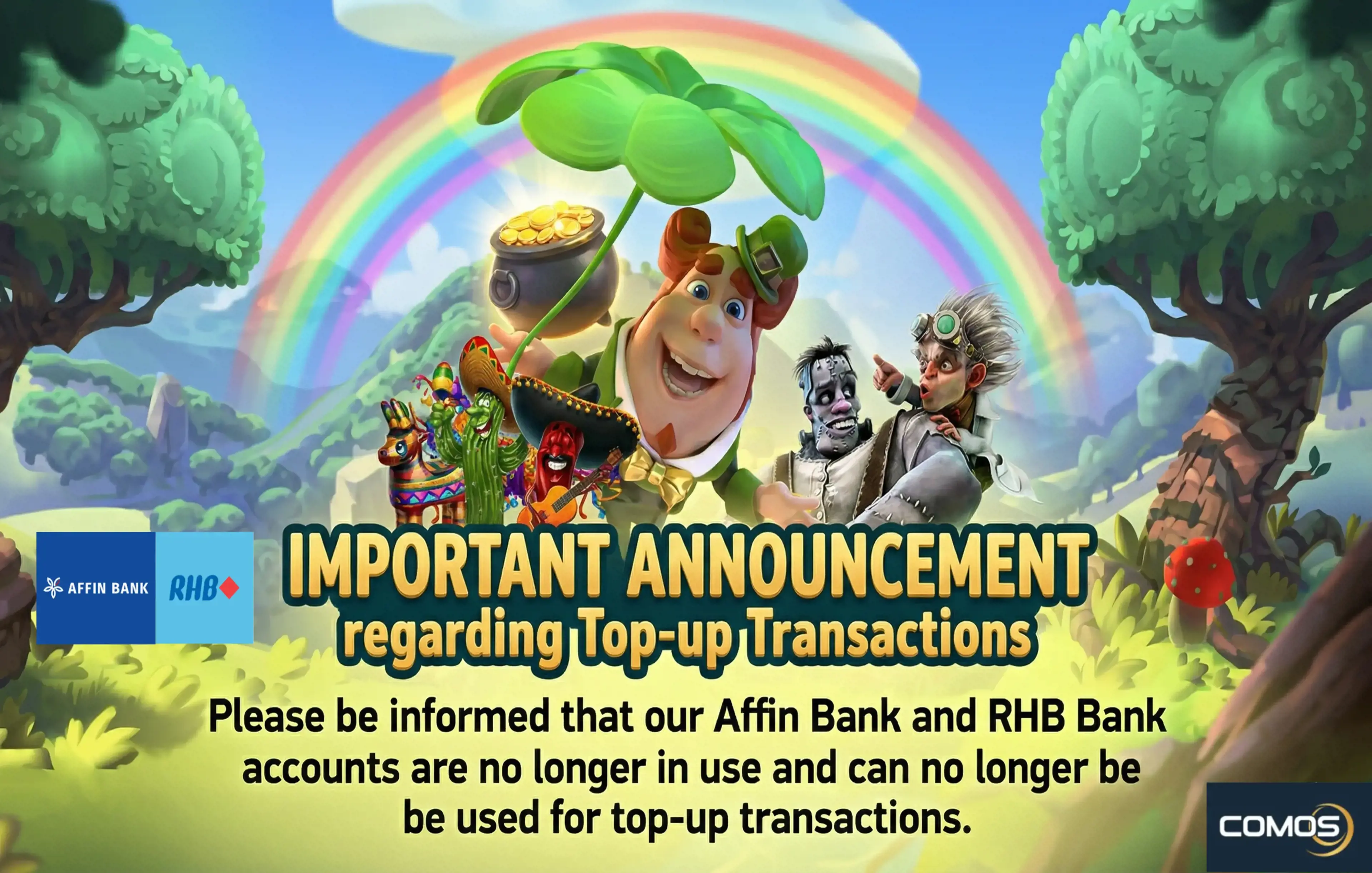 RHB AND AFFIN BANK TO DISCONTINUE